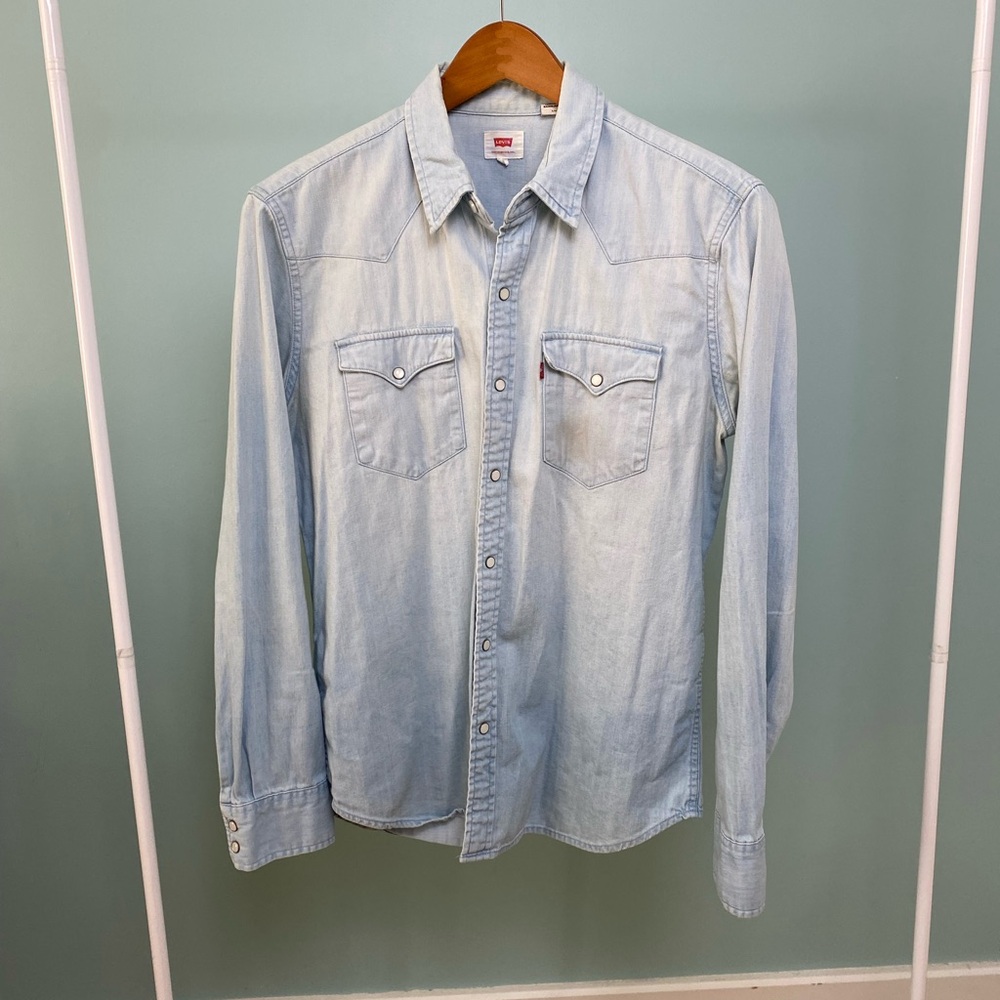 Levi's Sky Blue Western Denim Button-Up Shirt